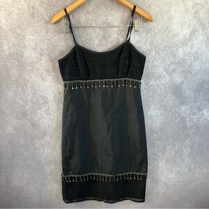 Beaders Touch Dress Womens 4 Black Silk Embroidery Beaded Moroccan Metal Dangles